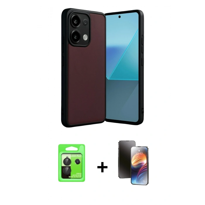 MARSİLYAN™- Redmi Note 13 Pro 5G Kılıf Kıvılcım Işık Serisi - Siyah 3D Antistatik Mat Seramik Nano Ekran Koruyucu + Raze Metal Kamera Lens - SH