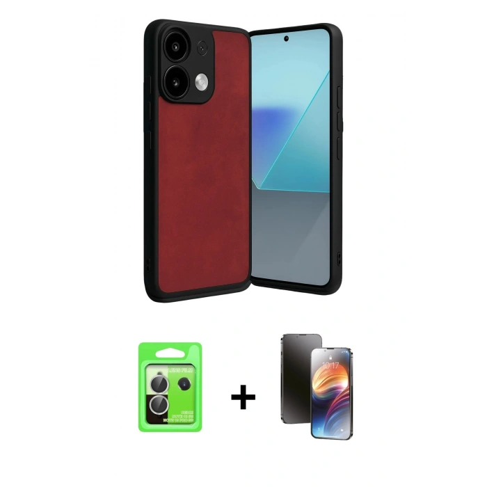MARSİLYAN™- Redmi Note 13 Pro 5G Kılıf Kıvılcım Işık Serisi - Siyah 3D Antistatik Mat Seramik Nano Ekran Koruyucu + Raze Metal Kamera Lens - GS