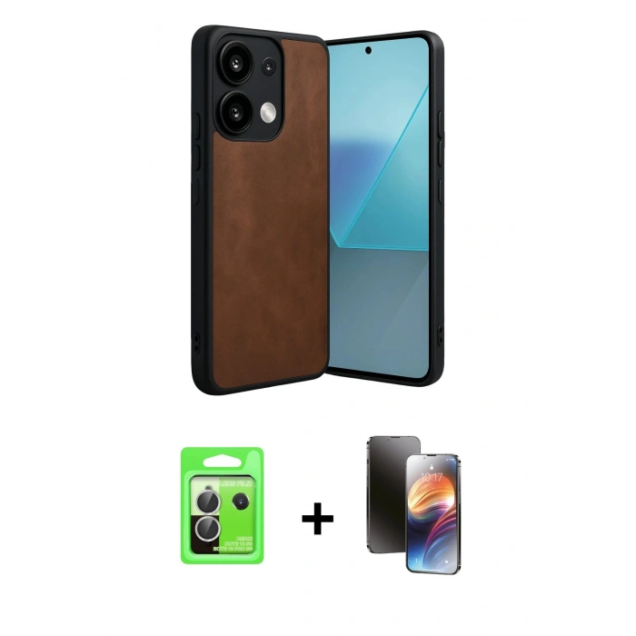 MARSİLYAN™- Redmi Note 13 Pro 5G Kılıf Kıvılcım Işık Serisi - Siyah 3D Antistatik Mat Seramik Nano Ekran Koruyucu + Raze Metal Kamera Lens - GS
