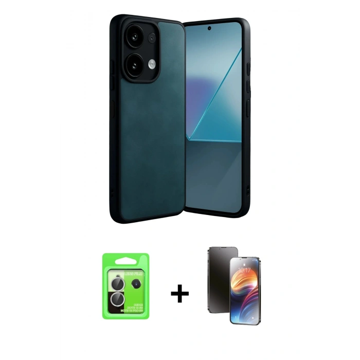 MARSİLYAN™- Redmi Note 13 Pro 5G Kılıf Kıvılcım Işık Serisi - Siyah 3D Antistatik Mat Seramik Nano Ekran Koruyucu + Raze Metal Kamera Lens - GS