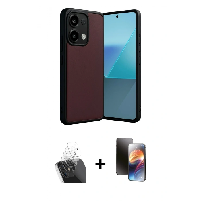 MARSİLYAN™- Redmi Note 13 Pro 5G Kılıf Kıvılcım Işık Serisi - Siyah 3D Antistatik Mat Seramik Nano Ekran Koruyucu + Şeffaf Kamera Lens Koruma Cam