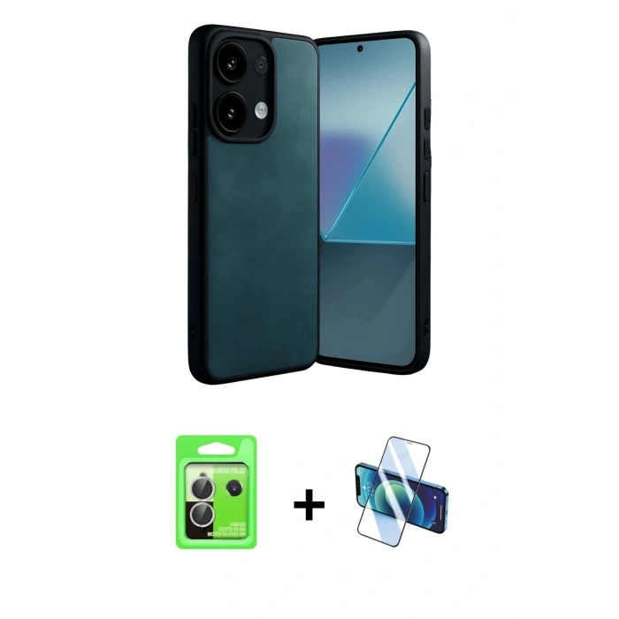 MARSİLYAN™- Redmi Note 13 Pro 5G Kılıf Kıvılcım Işık Serisi - Siyah 3D Antistatik Seramik Nano Ekran Koruyucu + Raze Metal Kamera Lens - GS