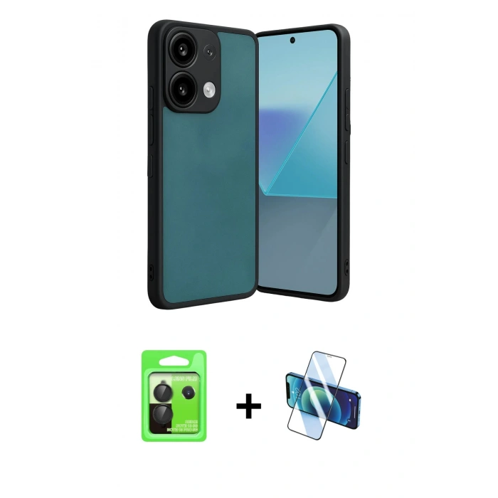 MARSİLYAN™- Redmi Note 13 Pro 5G Kılıf Kıvılcım Işık Serisi - Siyah 3D Antistatik Seramik Nano Ekran Koruyucu + Raze Metal Kamera Lens - SH