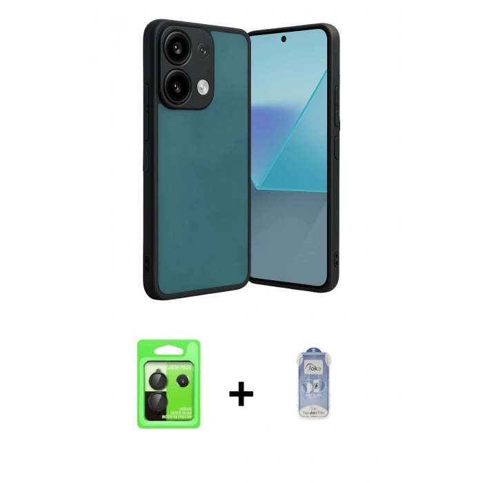 MARSİLYAN™- Redmi Note 13 Pro 5G Kılıf Kıvılcım Işık Serisi - Siyah Joko Magic 5D Cam + Raze Metal Kamera Lens - SH