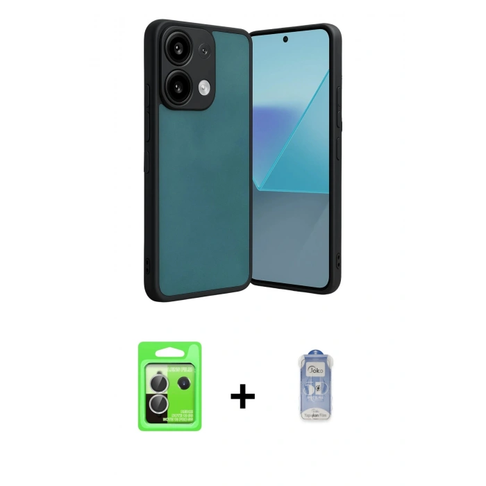 MARSİLYAN™- Redmi Note 13 Pro 5G Kılıf Kıvılcım Işık Serisi - Siyah Joko Magic 5D Cam + Raze Metal Kamera Lens - GS
