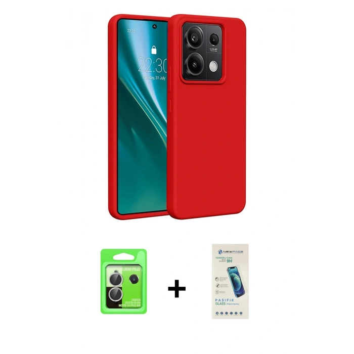 MARSİLYAN™- Redmi Note 13 Pro 5G Kılıf Kozmos Yansıma Özel Seri - Şeffaf Pasifik Cam Ekran Koruyucu + Raze Metal Kamera Lens - GS