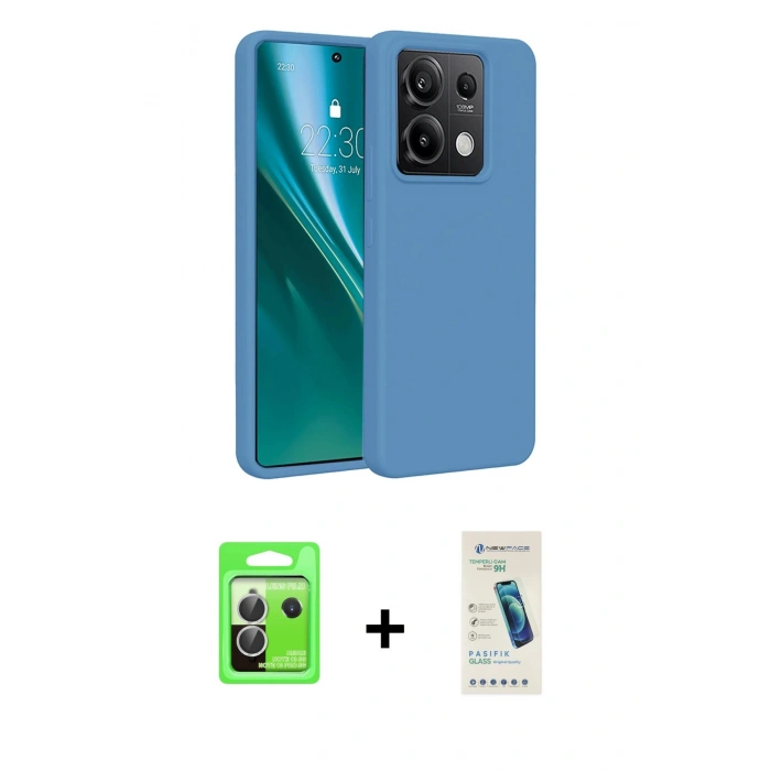 MARSİLYAN™- Redmi Note 13 Pro 5G Kılıf Kozmos Yansıma Özel Seri - Şeffaf Pasifik Cam Ekran Koruyucu + Raze Metal Kamera Lens - GS