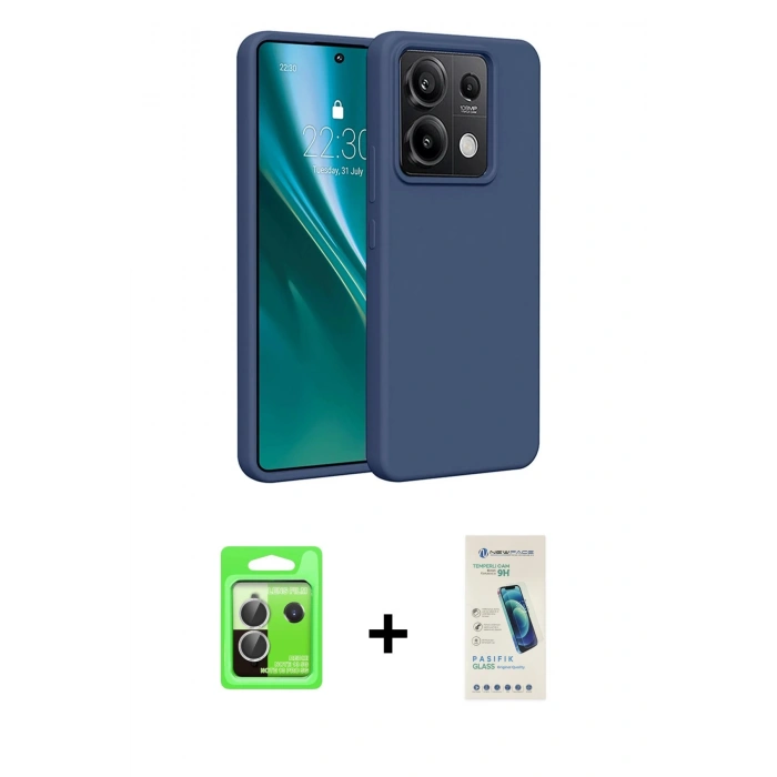MARSİLYAN™- Redmi Note 13 Pro 5G Kılıf Kozmos Yansıma Özel Seri - Şeffaf Pasifik Cam Ekran Koruyucu + Raze Metal Kamera Lens - GS