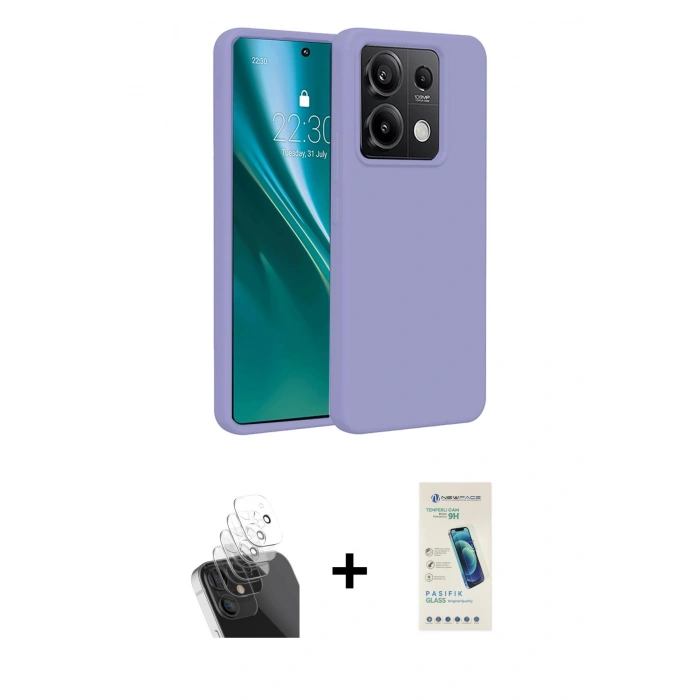 MARSİLYAN™- Redmi Note 13 Pro 5G Kılıf Kozmos Yansıma Özel Seri - Şeffaf Pasifik Cam Ekran Koruyucu + Kamera Lens Koruma Cam - SF
