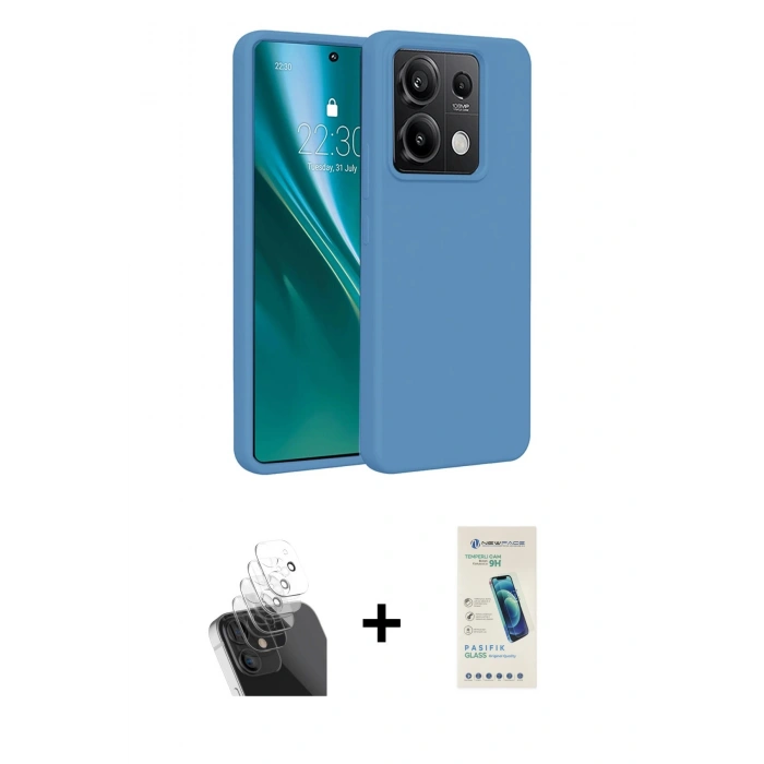 MARSİLYAN™- Redmi Note 13 Pro 5G Kılıf Kozmos Yansıma Özel Seri - Şeffaf Pasifik Cam Ekran Koruyucu + Kamera Lens Koruma Cam - SF