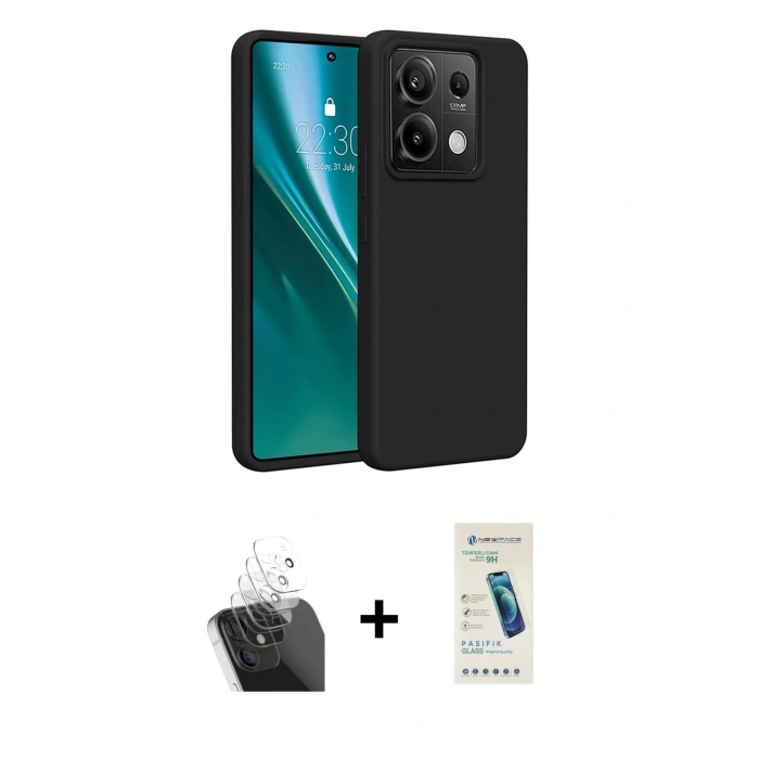 MARSİLYAN™- Redmi Note 13 Pro 5G Kılıf Kozmos Yansıma Özel Seri - Şeffaf Pasifik Cam Ekran Koruyucu + Kamera Lens Koruma Cam - SF
