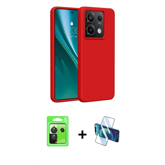 MARSİLYAN™- Redmi Note 13 Pro 5G Kılıf Kozmos Yansıma Özel Seri - Siyah 3D Antistatik Cam Ekran Koruyucu + Siyah Raze Metal Kamera Lens
