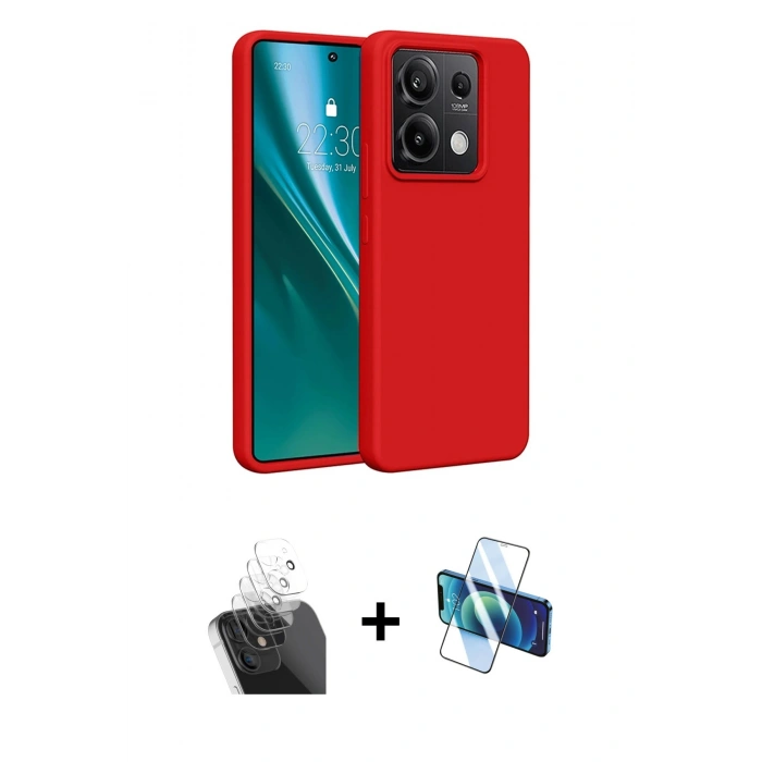 MARSİLYAN™- Redmi Note 13 Pro 5G Kılıf Kozmos Yansıma Özel Seri - Siyah 3D Antistatik Cam Ekran Koruyucu + Kamera Lens Koruma Cam - SF
