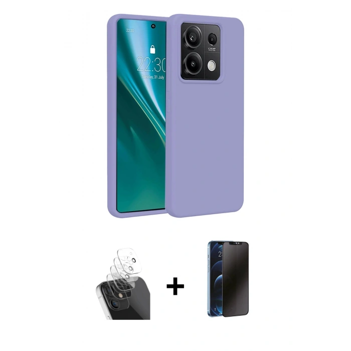 MARSİLYAN™- Redmi Note 13 Pro 5G Kılıf Kozmos Yansıma Özel Seri - Siyah 3D Antistatik Hayalet Cam Ekran Koruyucu + Kamera Lens Koruma Cam - SF