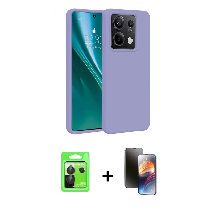 MARSİLYAN™- Redmi Note 13 Pro 5G Kılıf Kozmos Yansıma Özel Seri - Siyah 3D Antistatik Mat Seramik Nano Ekran Koruyucu + Raze Metal Kamera Lens - SH
