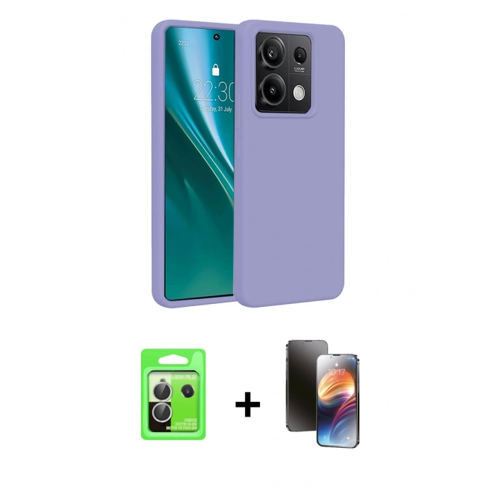 MARSİLYAN™- Redmi Note 13 Pro 5G Kılıf Kozmos Yansıma Özel Seri - Siyah 3D Antistatik Mat Seramik Nano Ekran Koruyucu + Raze Metal Kamera Lens - GS