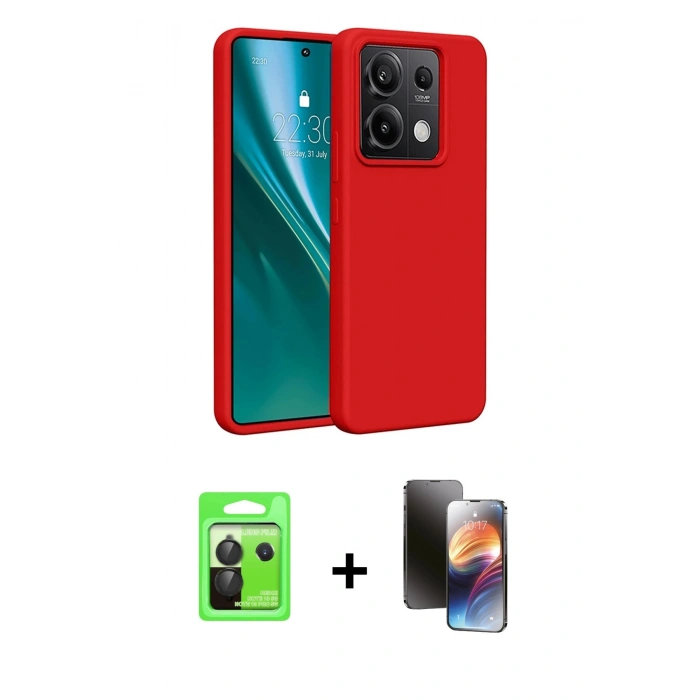 MARSİLYAN™- Redmi Note 13 Pro 5G Kılıf Kozmos Yansıma Özel Seri - Siyah 3D Antistatik Mat Seramik Nano Ekran Koruyucu + Raze Metal Kamera Lens - SH