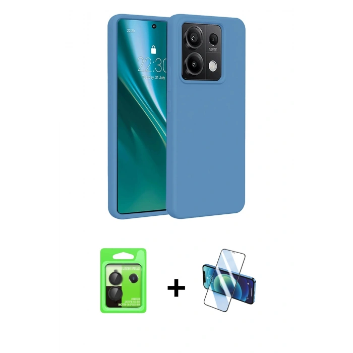 MARSİLYAN™- Redmi Note 13 Pro 5G Kılıf Kozmos Yansıma Özel Seri - Siyah 3D Antistatik Seramik Nano Ekran Koruyucu + Raze Metal Kamera Lens - SH