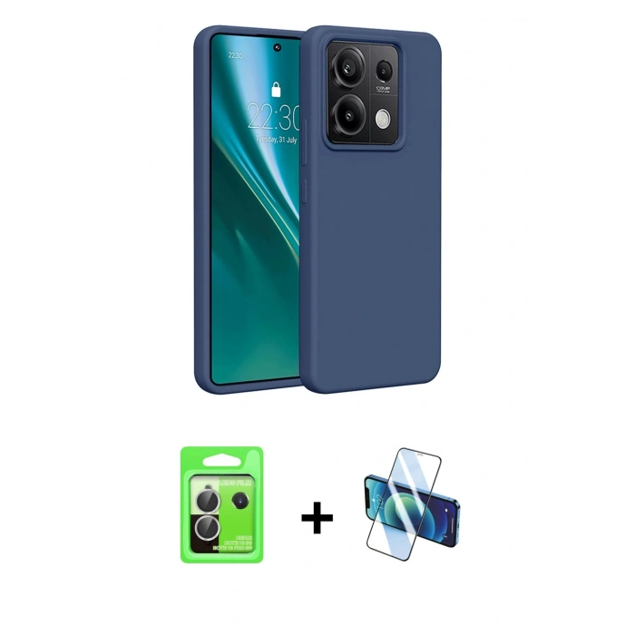 MARSİLYAN™- Redmi Note 13 Pro 5G Kılıf Kozmos Yansıma Özel Seri - Siyah 3D Antistatik Seramik Nano Ekran Koruyucu + Raze Metal Kamera Lens - GS