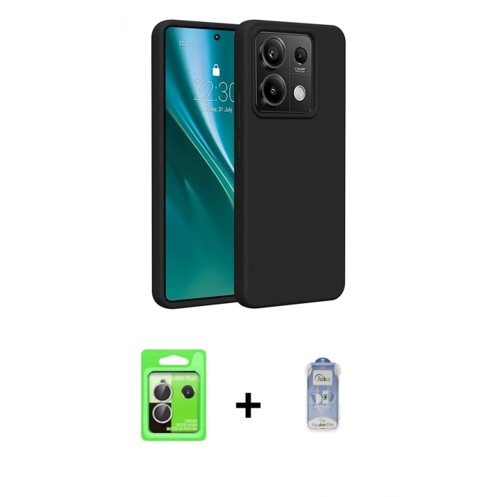 MARSİLYAN™- Redmi Note 13 Pro 5G Kılıf Kozmos Yansıma Özel Seri - Siyah Joko Magic 5D Cam + Raze Metal Kamera Lens - GS