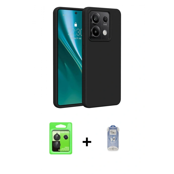 MARSİLYAN™- Redmi Note 13 Pro 5G Kılıf Kozmos Yansıma Özel Seri - Siyah Joko Magic 5D Cam + Raze Metal Kamera Lens - SH