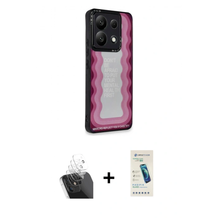 MARSİLYAN™- Redmi Note 13 Pro 5G Kılıf Odak Klasik Serisi - Şeffaf Pasifik Cam Ekran Koruyucu + Kamera Lens Koruma Cam - SF