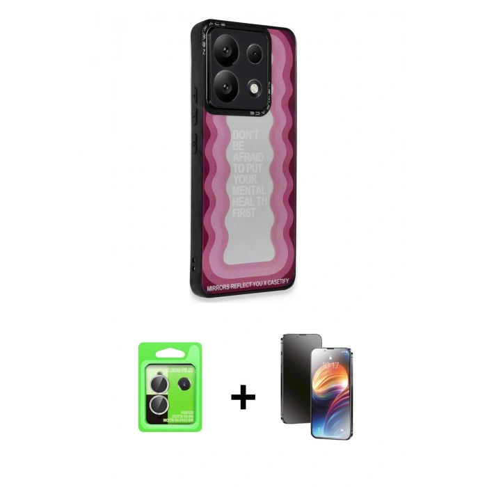 MARSİLYAN™- Redmi Note 13 Pro 5G Kılıf Odak Klasik Serisi - Siyah 3D Antistatik Mat Seramik Nano Ekran Koruyucu + Raze Metal Kamera Lens - GS
