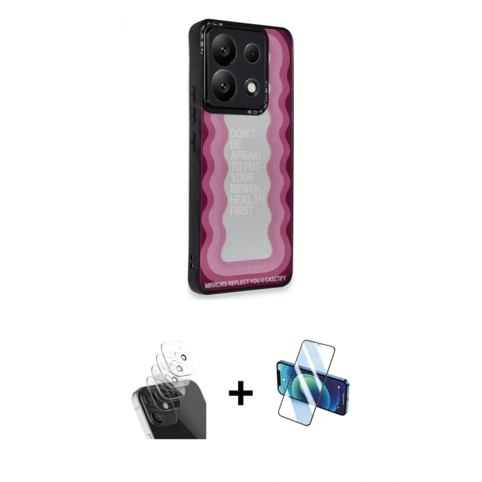 MARSİLYAN™- Redmi Note 13 Pro 5G Kılıf Odak Klasik Serisi - Siyah 3D Antistatik Seramik Nano Ekran Koruyucu + Kamera Lens Koruma Cam - SF