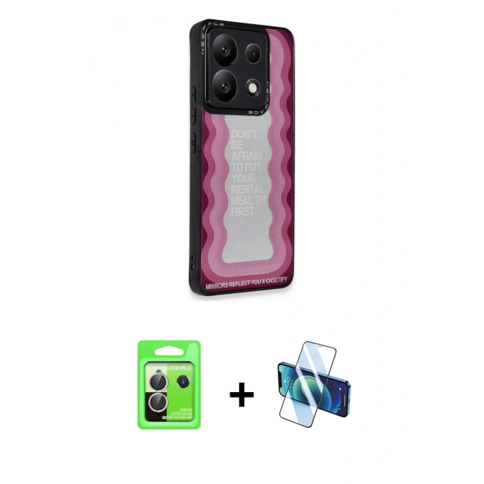 MARSİLYAN™- Redmi Note 13 Pro 5G Kılıf Odak Klasik Serisi - Siyah 3D Antistatik Seramik Nano Ekran Koruyucu + Raze Metal Kamera Lens - GS