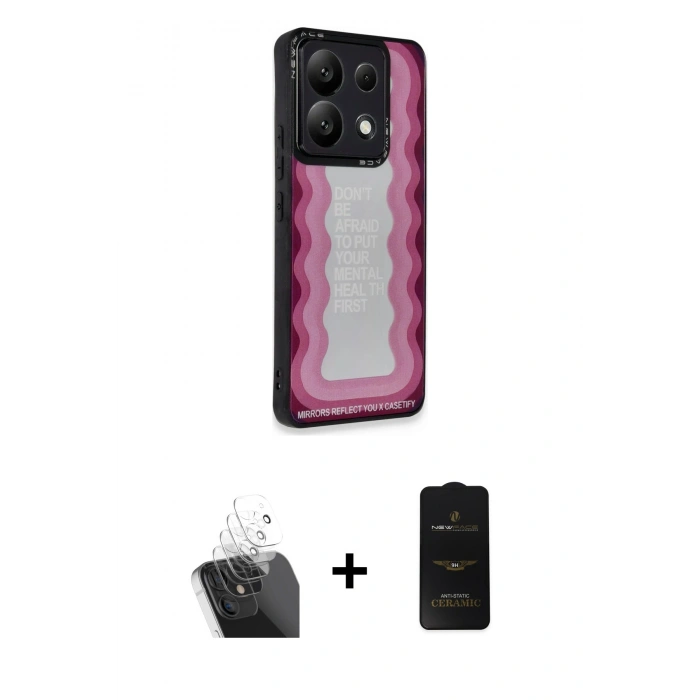 MARSİLYAN™- Redmi Note 13 Pro 5G Kılıf Odak Klasik Serisi - Siyah 6D Antistatik Mat Seramik Hayalet Nano Ekran Koruyucu + Kamera Lens Koruma Cam - SF