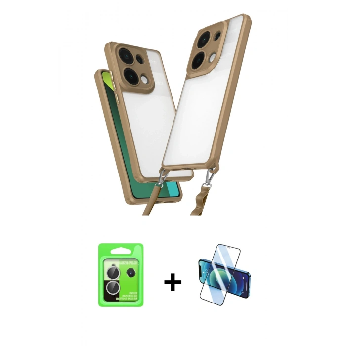 MARSİLYAN™- Redmi Note 13 Pro 5G Kılıf Ufuk Klasik - Siyah 3D Antistatik Seramik Nano Ekran Koruyucu + Raze Metal Kamera Lens - GS