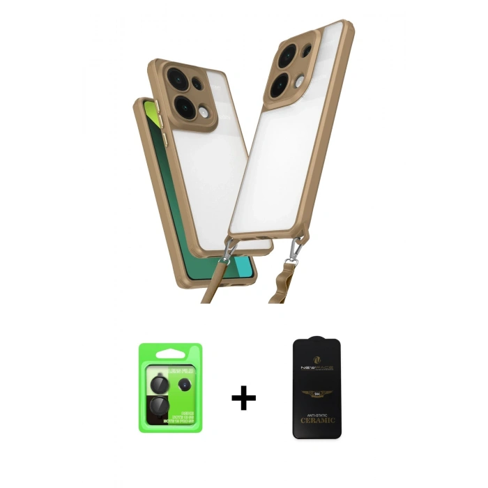 MARSİLYAN™- Redmi Note 13 Pro 5G Kılıf Ufuk Klasik - Siyah 6D Antistatik Mat Seramik Hayalet Nano Ekran Koruyucu + Raze Metal Kamera Lens - SH