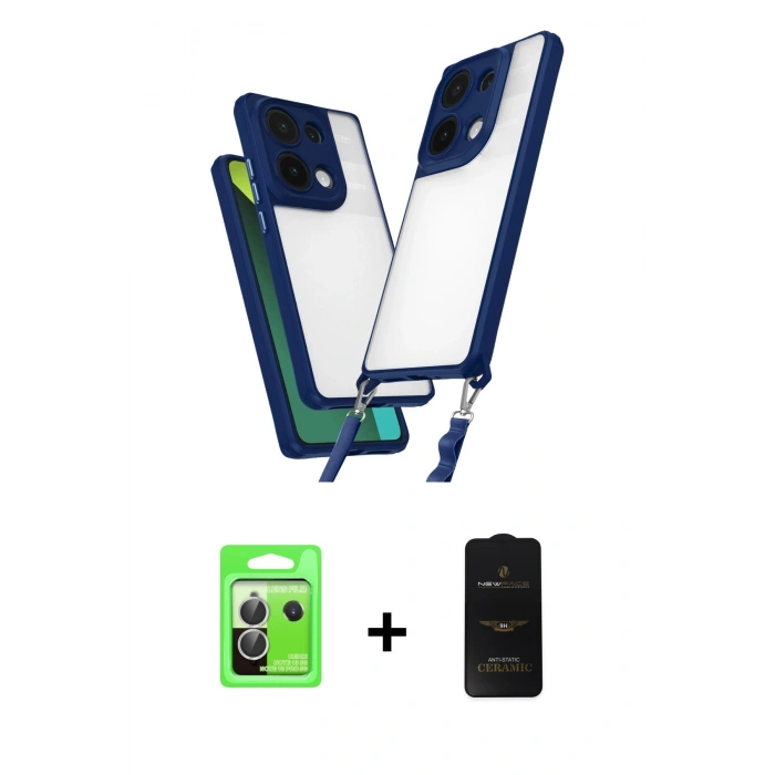 MARSİLYAN™- Redmi Note 13 Pro 5G Kılıf Ufuk Klasik - Siyah 6D Antistatik Mat Seramik Hayalet Nano Ekran Koruyucu + Raze Metal Kamera Lens - GS
