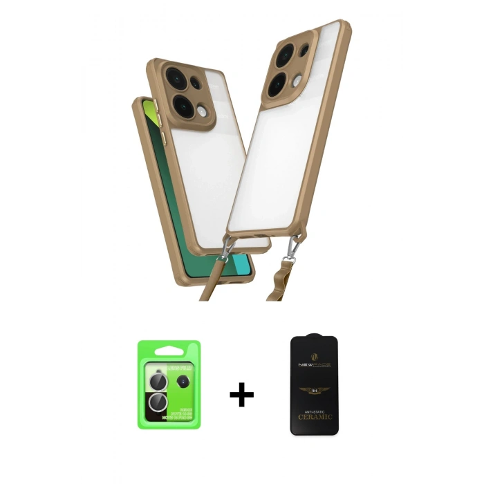 MARSİLYAN™- Redmi Note 13 Pro 5G Kılıf Ufuk Klasik - Siyah 6D Antistatik Mat Seramik Hayalet Nano Ekran Koruyucu + Raze Metal Kamera Lens - GS