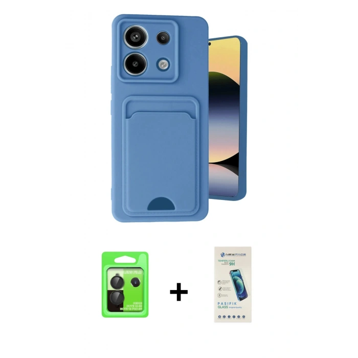 MARSİLYAN™- Redmi Note 13 Pro 5G Kılıf Vadi Çizgi Prime - Şeffaf Pasifik Cam Ekran Koruyucu + Raze Metal Kamera Lens - SH