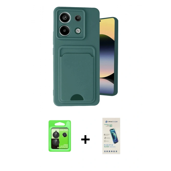 MARSİLYAN™- Redmi Note 13 Pro 5G Kılıf Vadi Çizgi Prime - Şeffaf Pasifik Cam Ekran Koruyucu + Raze Metal Kamera Lens - SH