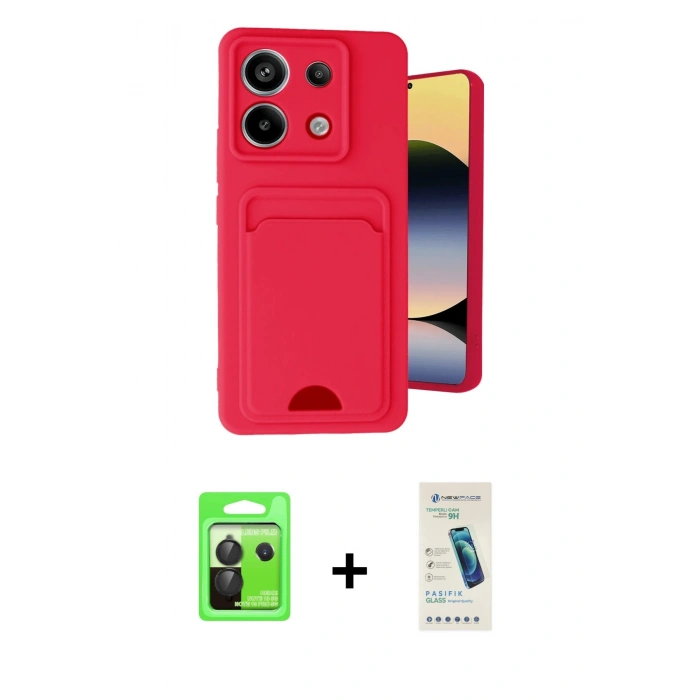 MARSİLYAN™- Redmi Note 13 Pro 5G Kılıf Vadi Çizgi Prime - Şeffaf Pasifik Cam Ekran Koruyucu + Raze Metal Kamera Lens - SH
