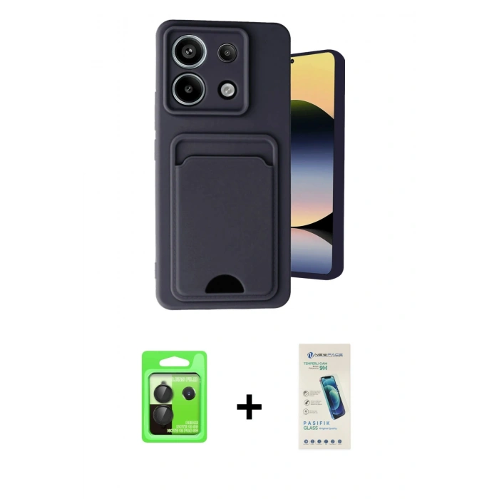 MARSİLYAN™- Redmi Note 13 Pro 5G Kılıf Vadi Çizgi Prime - Şeffaf Pasifik Cam Ekran Koruyucu + Raze Metal Kamera Lens - SH