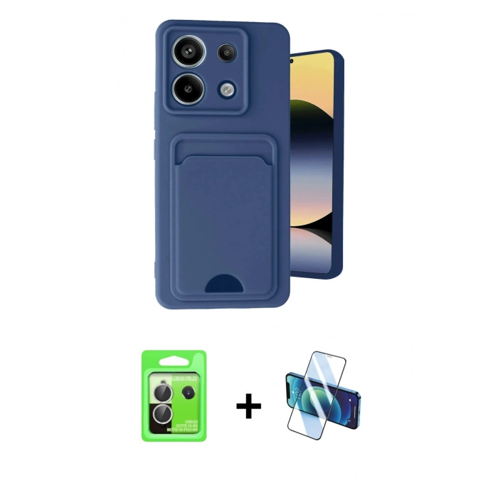 MARSİLYAN™- Redmi Note 13 Pro 5G Kılıf Vadi Çizgi Prime - Siyah 3D Antistatik Cam Ekran Koruyucu + Raze Metal Kamera Lens - GS