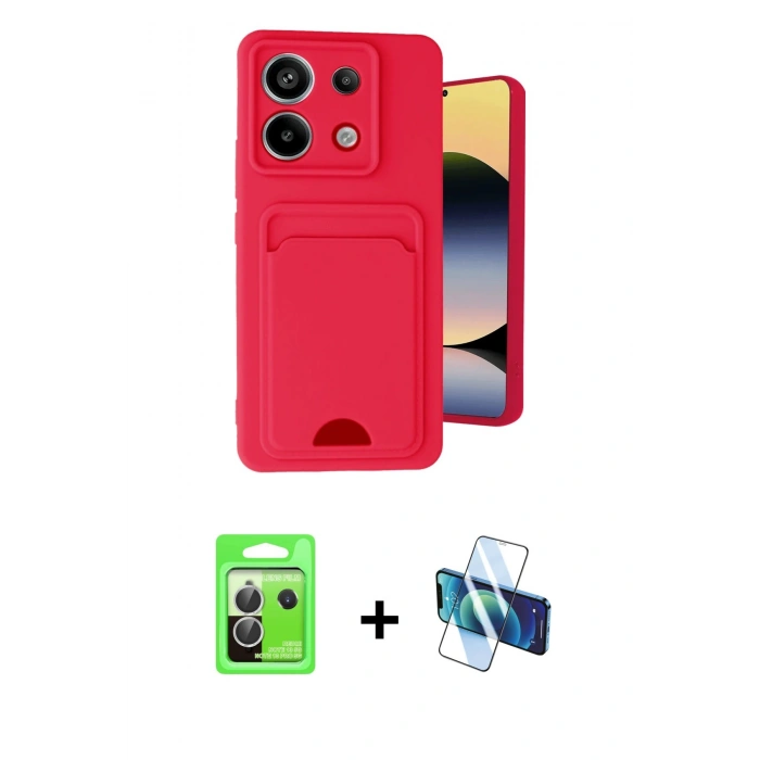 MARSİLYAN™- Redmi Note 13 Pro 5G Kılıf Vadi Çizgi Prime - Siyah 3D Antistatik Cam Ekran Koruyucu + Raze Metal Kamera Lens - GS