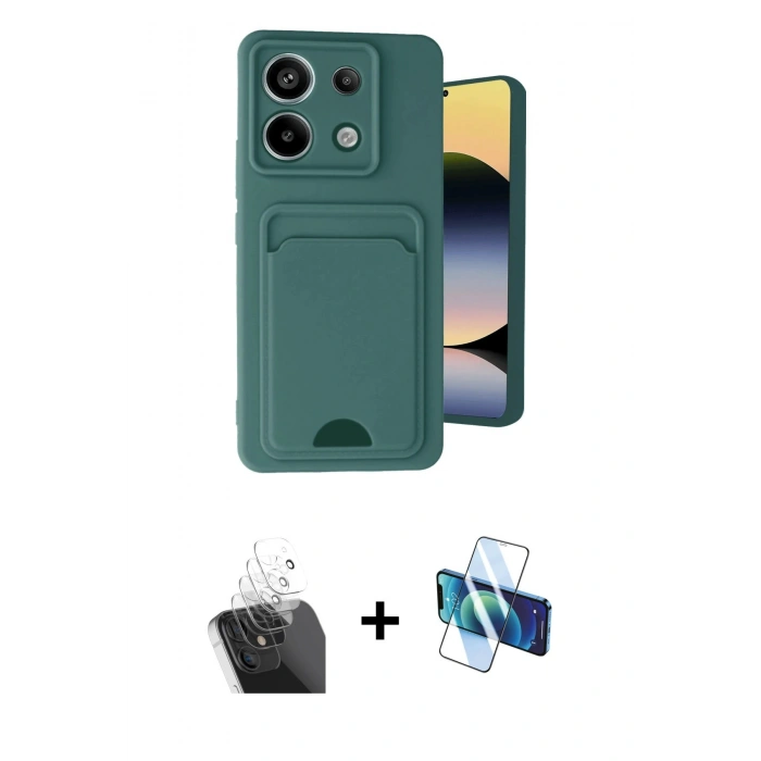 MARSİLYAN™- Redmi Note 13 Pro 5G Kılıf Vadi Çizgi Prime - Siyah 3D Antistatik Cam Ekran Koruyucu + Kamera Lens Koruma Cam - SF