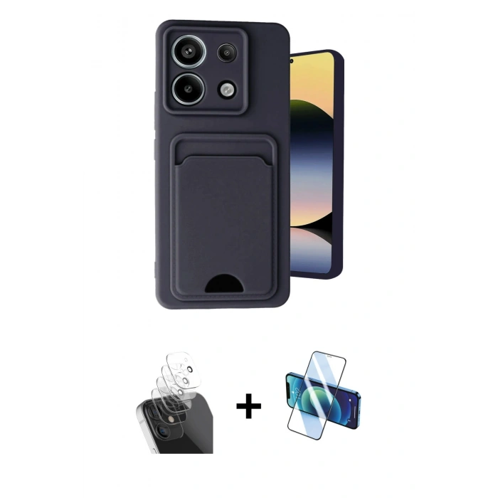 MARSİLYAN™- Redmi Note 13 Pro 5G Kılıf Vadi Çizgi Prime - Siyah 3D Antistatik Cam Ekran Koruyucu + Kamera Lens Koruma Cam - SF