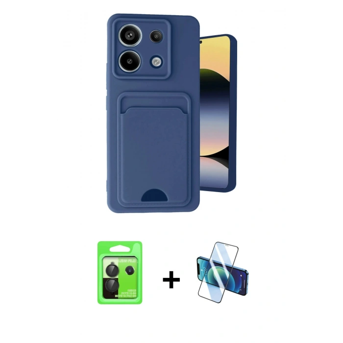 MARSİLYAN™- Redmi Note 13 Pro 5G Kılıf Vadi Çizgi Prime - Siyah 3D Antistatik Cam Ekran Koruyucu + Raze Metal Kamera Lens - SH