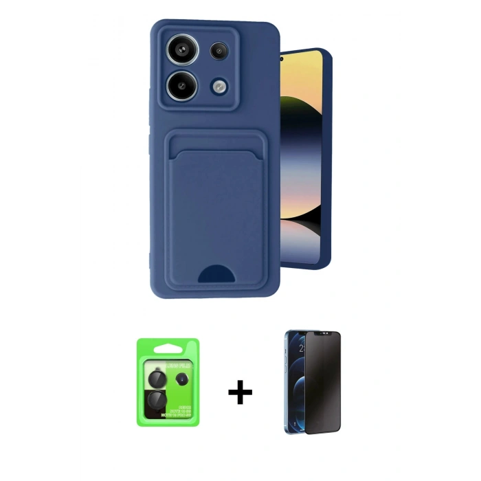 MARSİLYAN™- Redmi Note 13 Pro 5G Kılıf Vadi Çizgi Prime - Siyah 3D Antistatik Hayalet Cam Ekran Koruyucu + Raze Metal Kamera Lens - SH