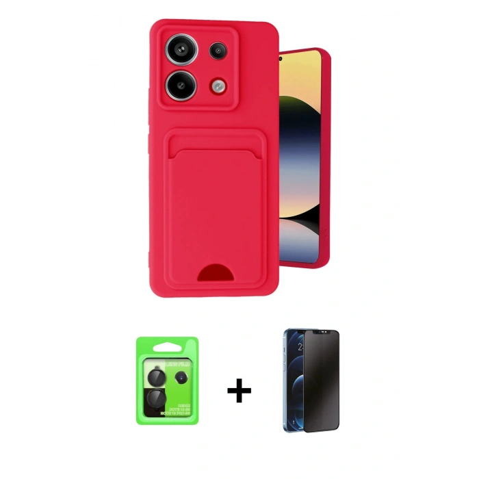 MARSİLYAN™- Redmi Note 13 Pro 5G Kılıf Vadi Çizgi Prime - Siyah 3D Antistatik Hayalet Cam Ekran Koruyucu + Raze Metal Kamera Lens - SH
