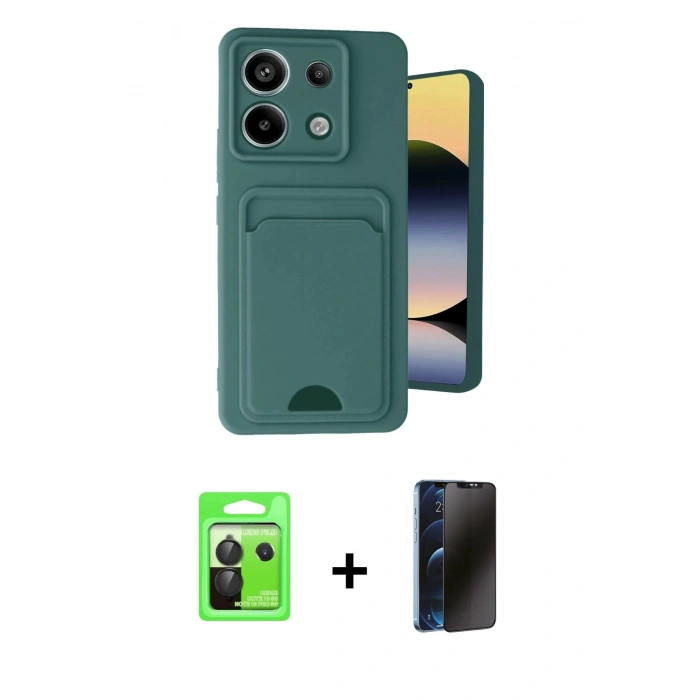 MARSİLYAN™- Redmi Note 13 Pro 5G Kılıf Vadi Çizgi Prime - Siyah 3D Antistatik Hayalet Cam Ekran Koruyucu + Raze Metal Kamera Lens - SH
