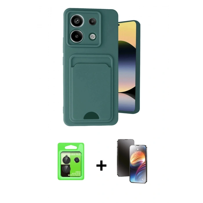 MARSİLYAN™- Redmi Note 13 Pro 5G Kılıf Vadi Çizgi Prime - Siyah 3D Antistatik Mat Seramik Nano Ekran Koruyucu + Raze Metal Kamera Lens - SH