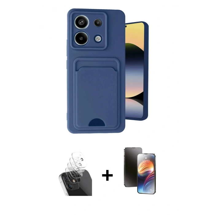 MARSİLYAN™- Redmi Note 13 Pro 5G Kılıf Vadi Çizgi Prime - Siyah 3D Antistatik Mat Seramik Nano Ekran Koruyucu + Kamera Lens Koruma Cam - SF