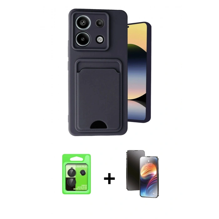 MARSİLYAN™- Redmi Note 13 Pro 5G Kılıf Vadi Çizgi Prime - Siyah 3D Antistatik Mat Seramik Nano Ekran Koruyucu + Raze Metal Kamera Lens - SH