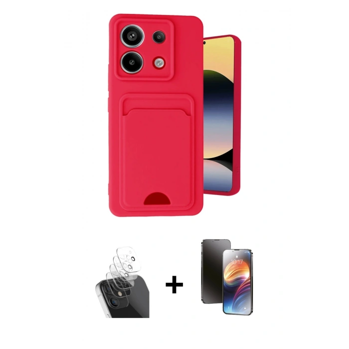 MARSİLYAN™- Redmi Note 13 Pro 5G Kılıf Vadi Çizgi Prime - Siyah 3D Antistatik Mat Seramik Nano Ekran Koruyucu + Kamera Lens Koruma Cam - SF